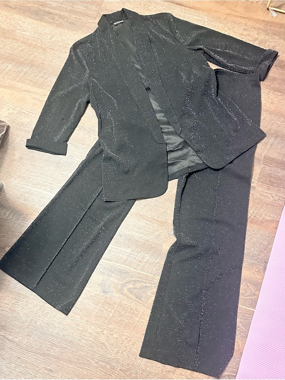 Women's Black Sparkle Pantsuit Jacket & Trousers